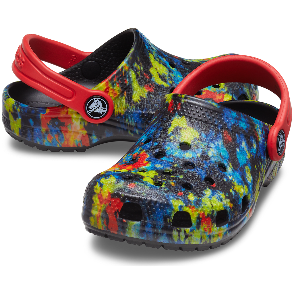 Crocs kids classic tie dye lined clog hot sale