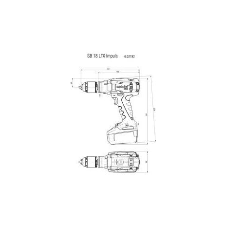 Metabo SB18 LTX Impuls Cordless Impact Drill 18 Volt 2 x 4.0Ah Li-Ion