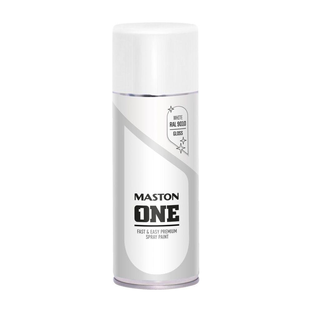 Maston One Spray Paint White Gloss 400ml RAL9010