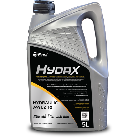 Finol Hydrax Hydraulic Oil AW LZ 10 - 5L