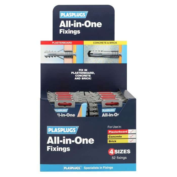 Plasplugs All-in-One Plasterboard Fixings - Pack of 52