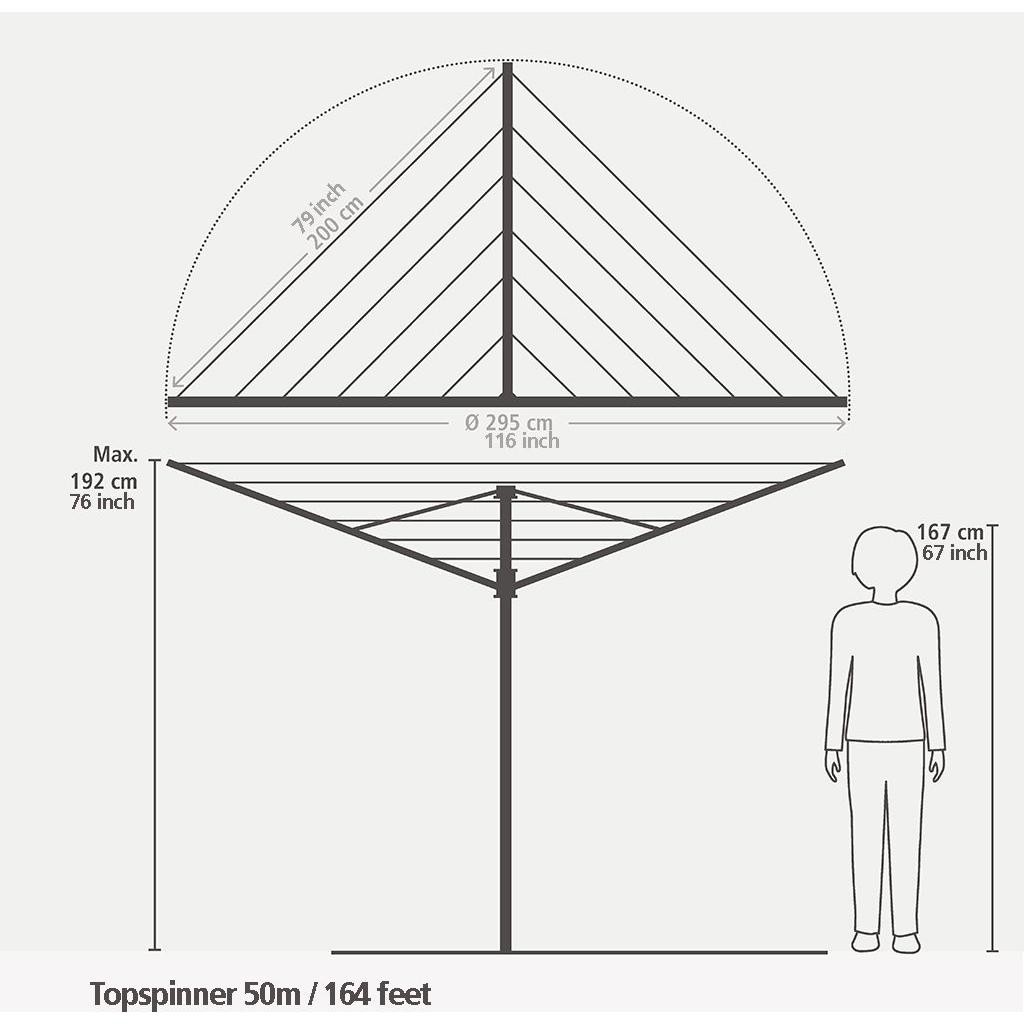 Brabantia Rotary Dryer Topspinner - 50m