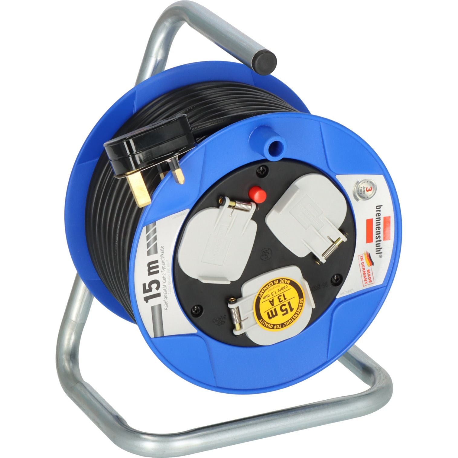 Brennenstuhl 15M Ext 13A 1.5 220V Compact Cable Reel Ak180