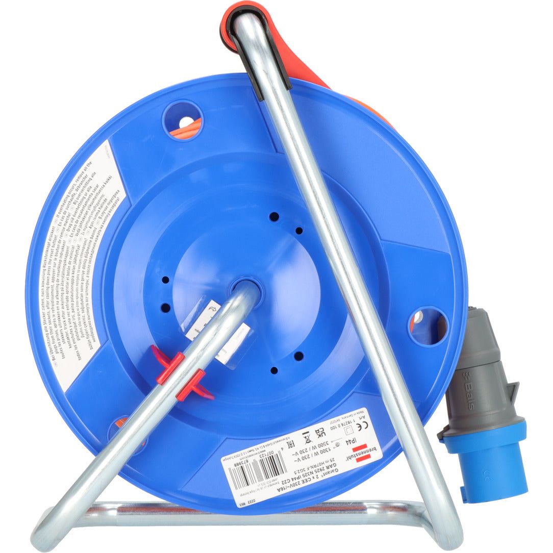 Brennenstuhl 25M Ext 1.5 220V 16A Blue Garant Site Cable Reel