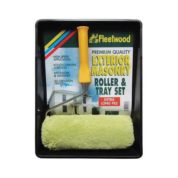 Fleetwood Exterior Masonry Paint Roller & Tray Set - 9 inches