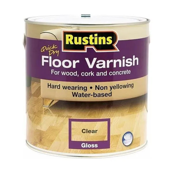 Rustins Quick Dry Floor Varnish | Gloss Clear - 2.5litre