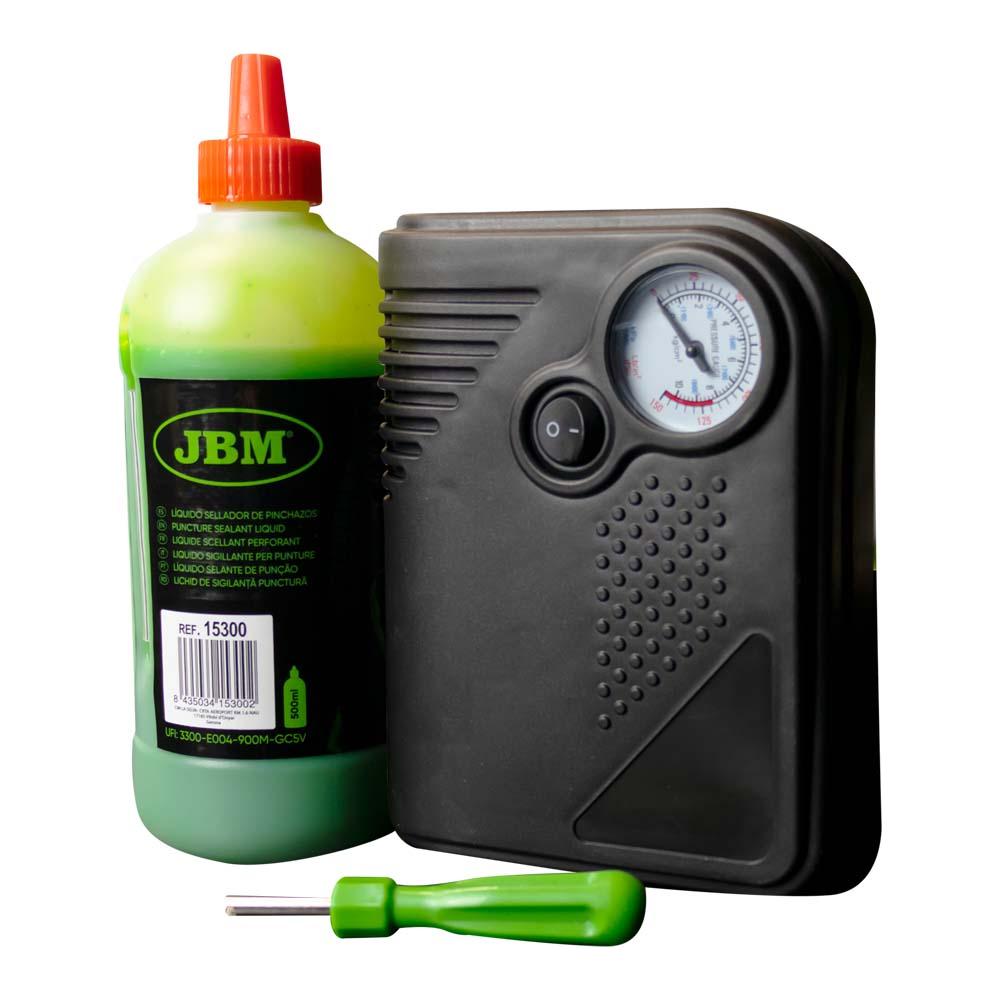 JBM Puncture Sealant Kit - Liquid & Air Compressor