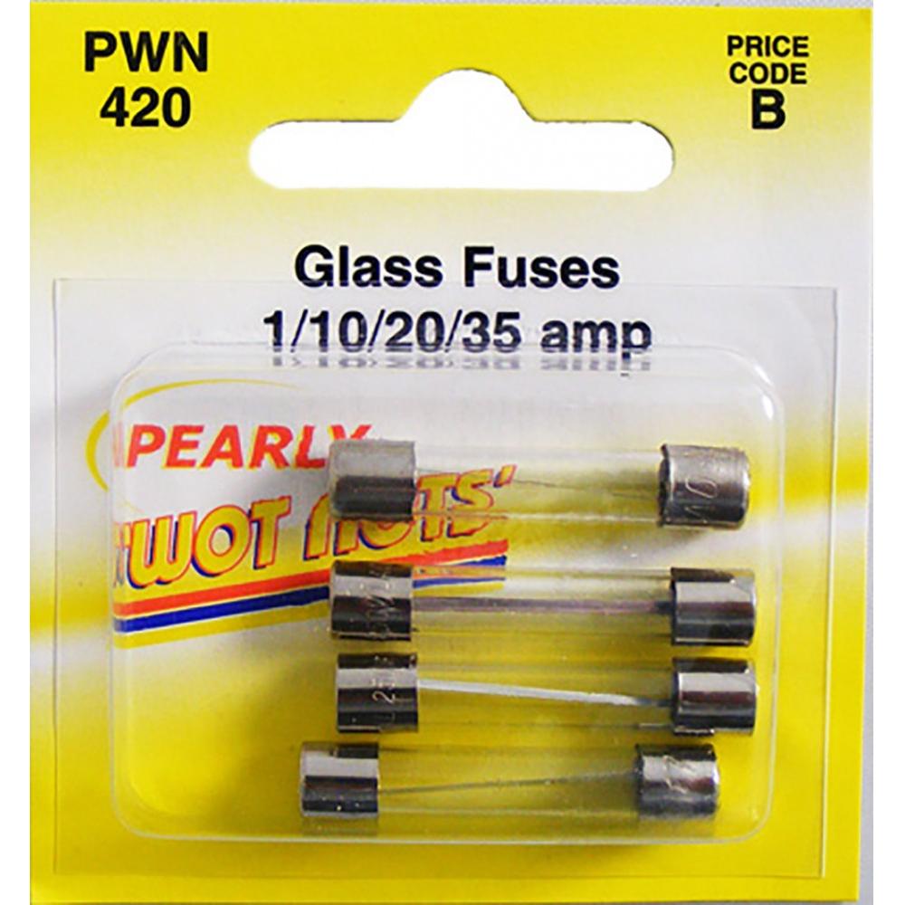 Wot-Nots Glass Fuses 1,10,20 & 35amp