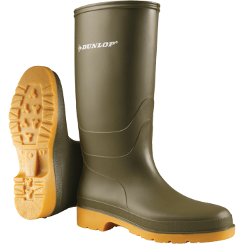 Dunlop Dull Green Kids Wellingtons