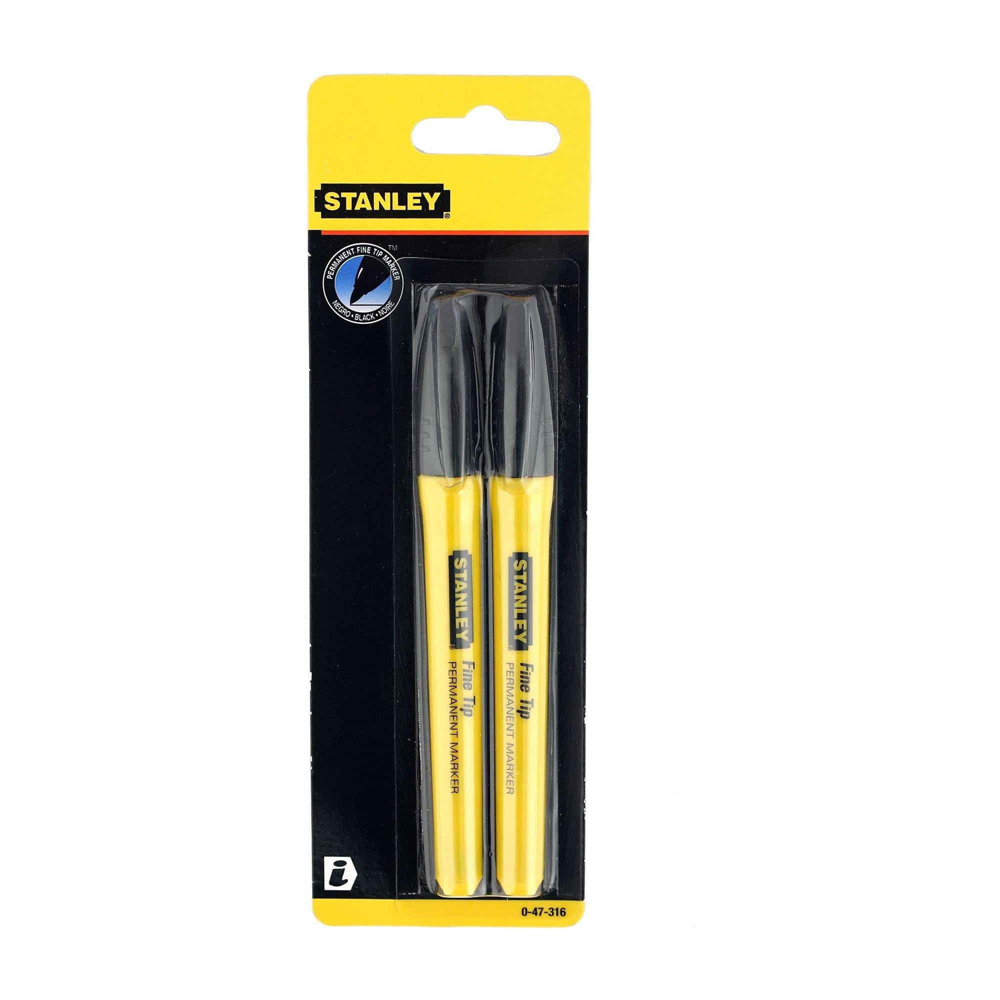 Stanley Fine Markers Black - Pack 2