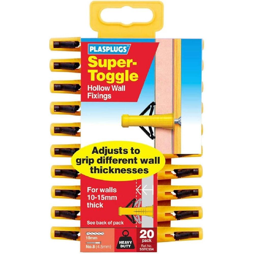 Plasplugs Super Toggle Cavity Anchors - Pack of 20