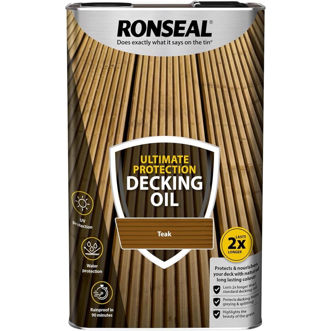 Ronseal Ultimate Protection Decking Oil Teak - 5 Litres