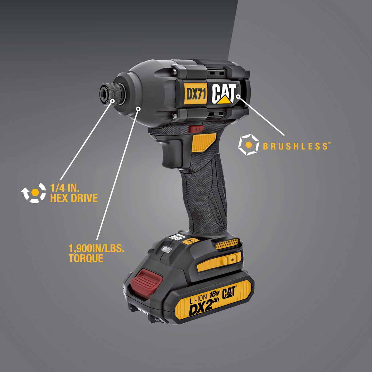 CAT DX71B 18V Brushless Impact Driver - Bare Unit