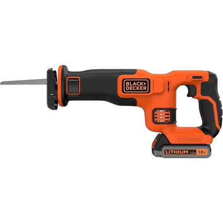 Black & Decker 18V Reciprocating Saw with 1 x 1.5Ah Li-Ion Battery