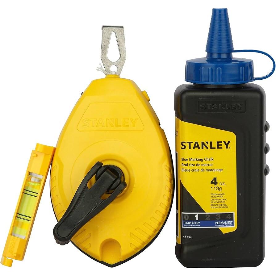 Stanley Chalk Line 30m Blue Chalk & Level