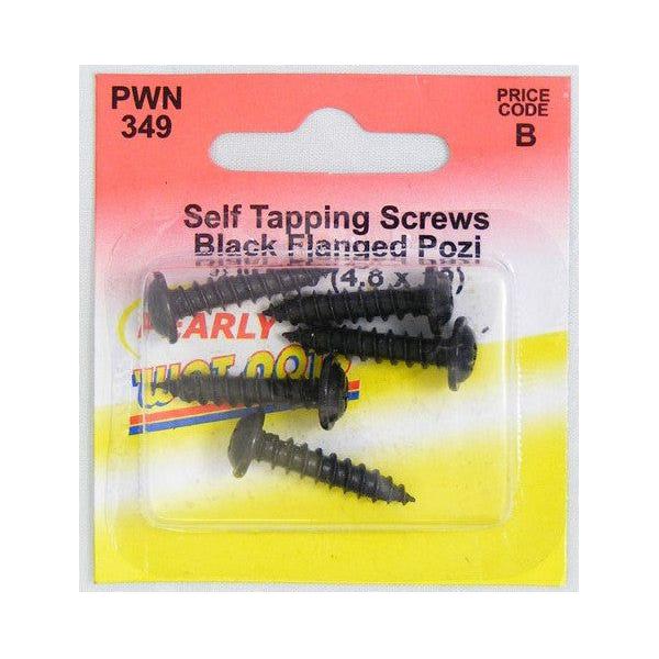 Wot-Nots Screw Self Tapping Flanged 3/4in X 10 - Black