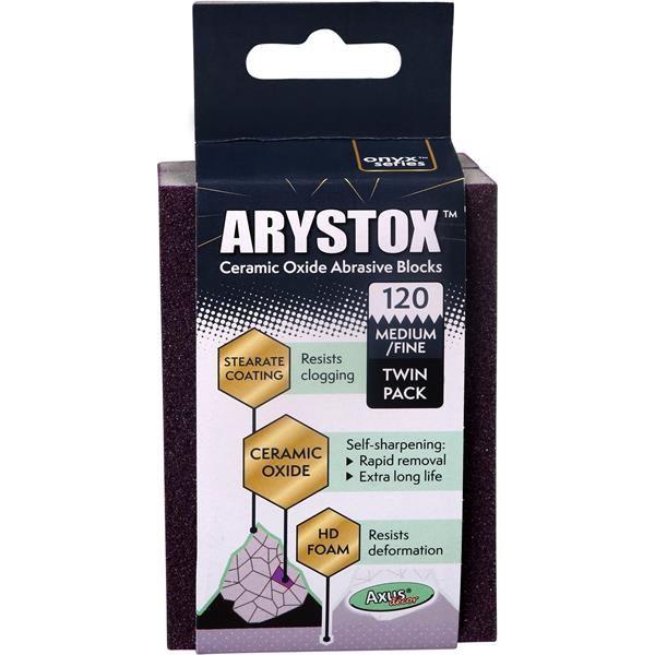 Axus Decor Onyx Series - Arystox Ceramic Oxide Abrasive Sanding Blocks - Twin Pack