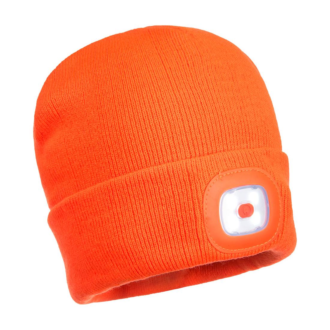 Portwest Beanie Led Head Light USB Rechargeable Orange