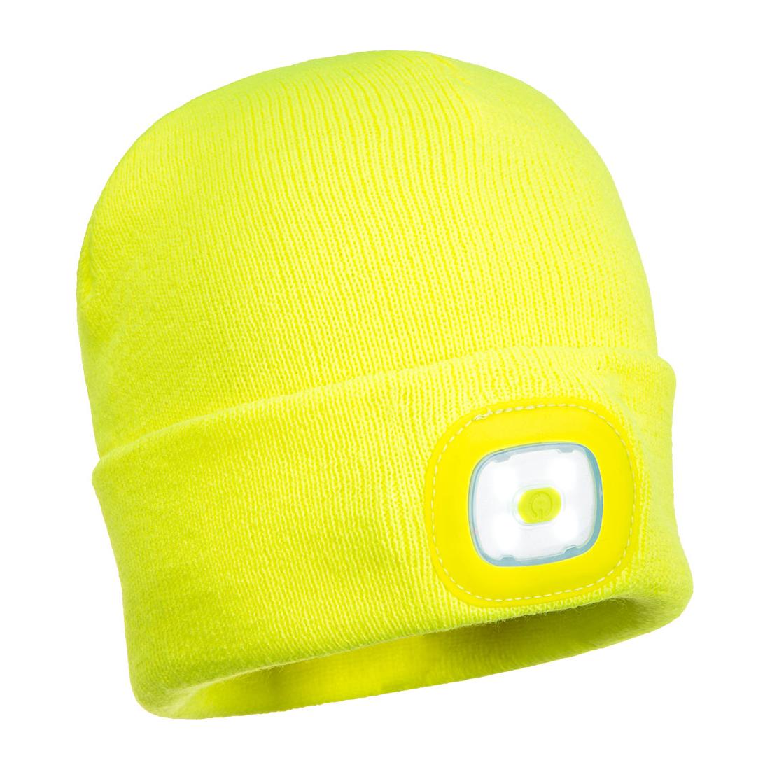 Portwest Beanie Led Head Light USB Rechargeable Yellow