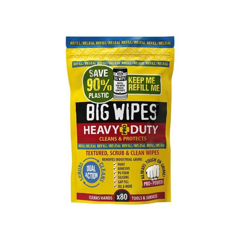 Big Wipes Red Top Formula Heavy-Duty Anti-Bacterial Hand Cleaners - Refill Pouch