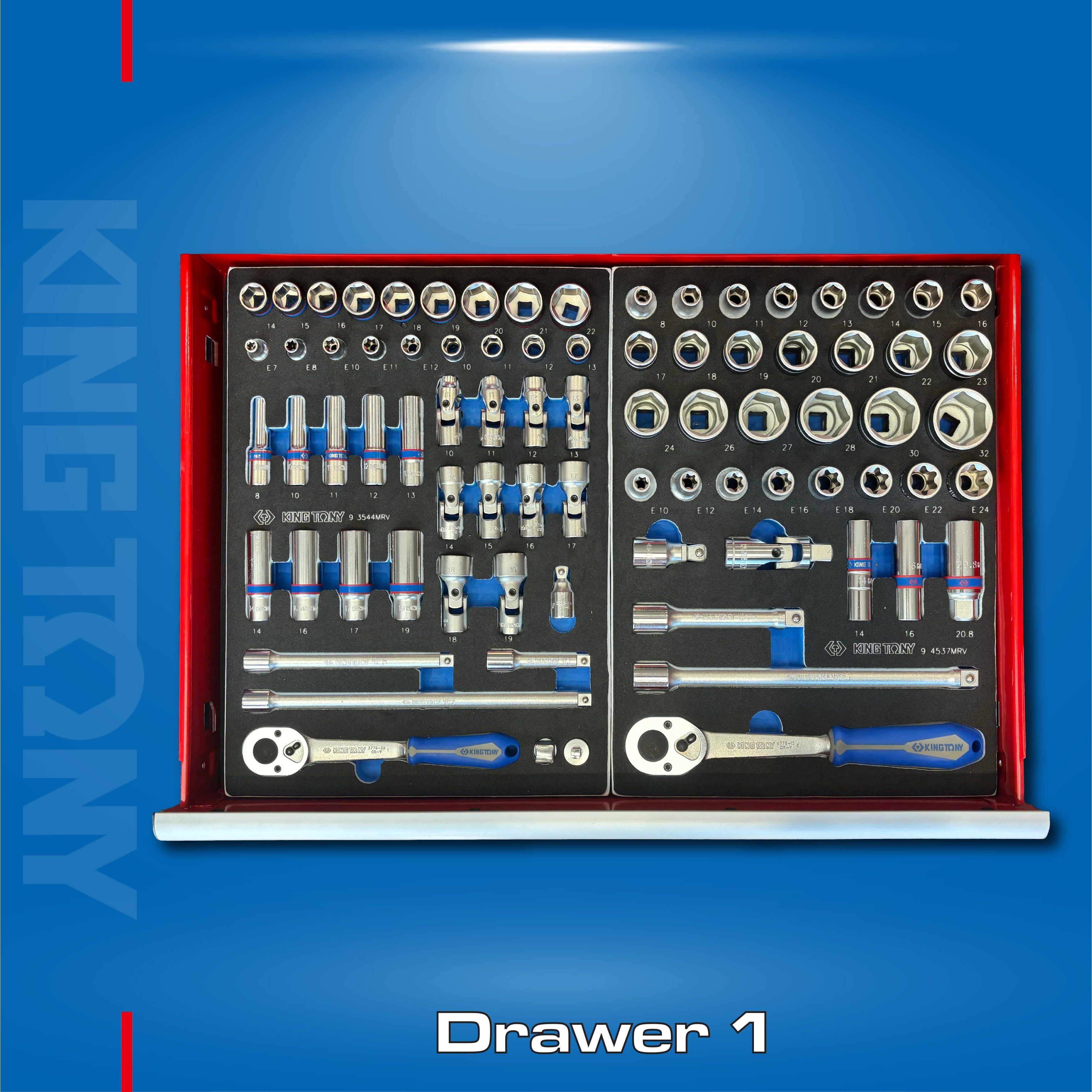 King Tony Mechanics 7 Drawer Tool Trolley Kit