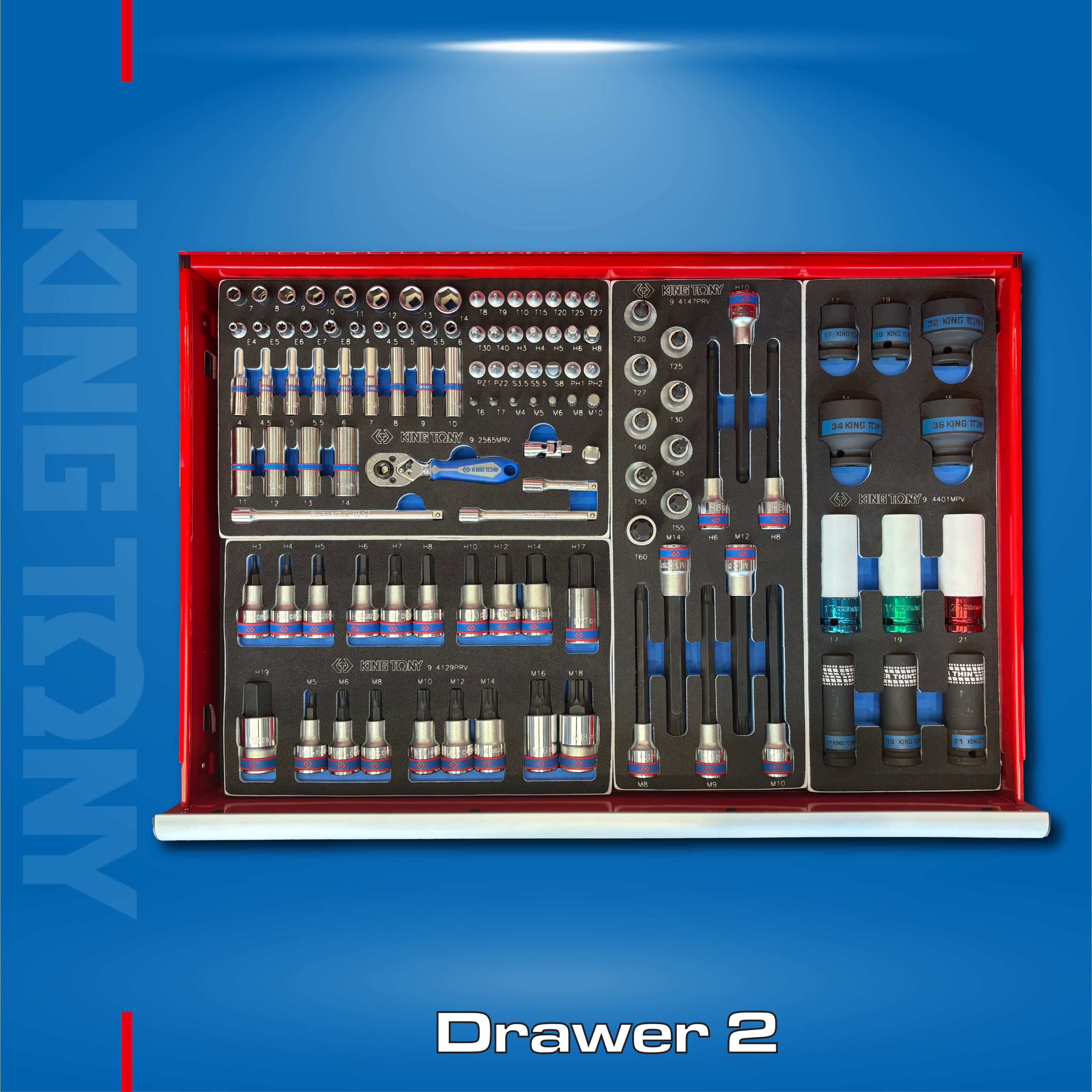 King Tony Mechanics 7 Drawer Tool Trolley Kit