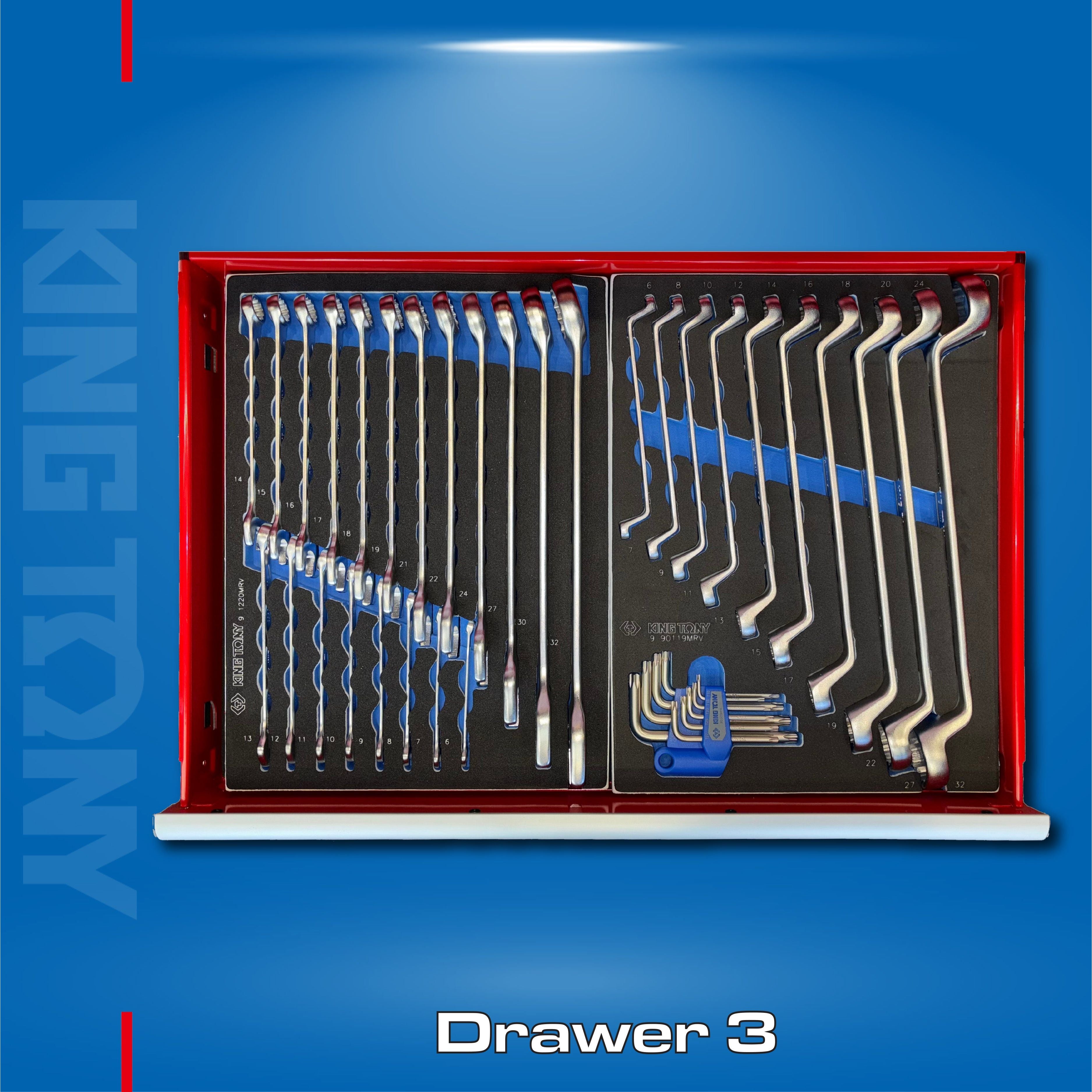 King Tony Mechanics 7 Drawer Tool Trolley Kit