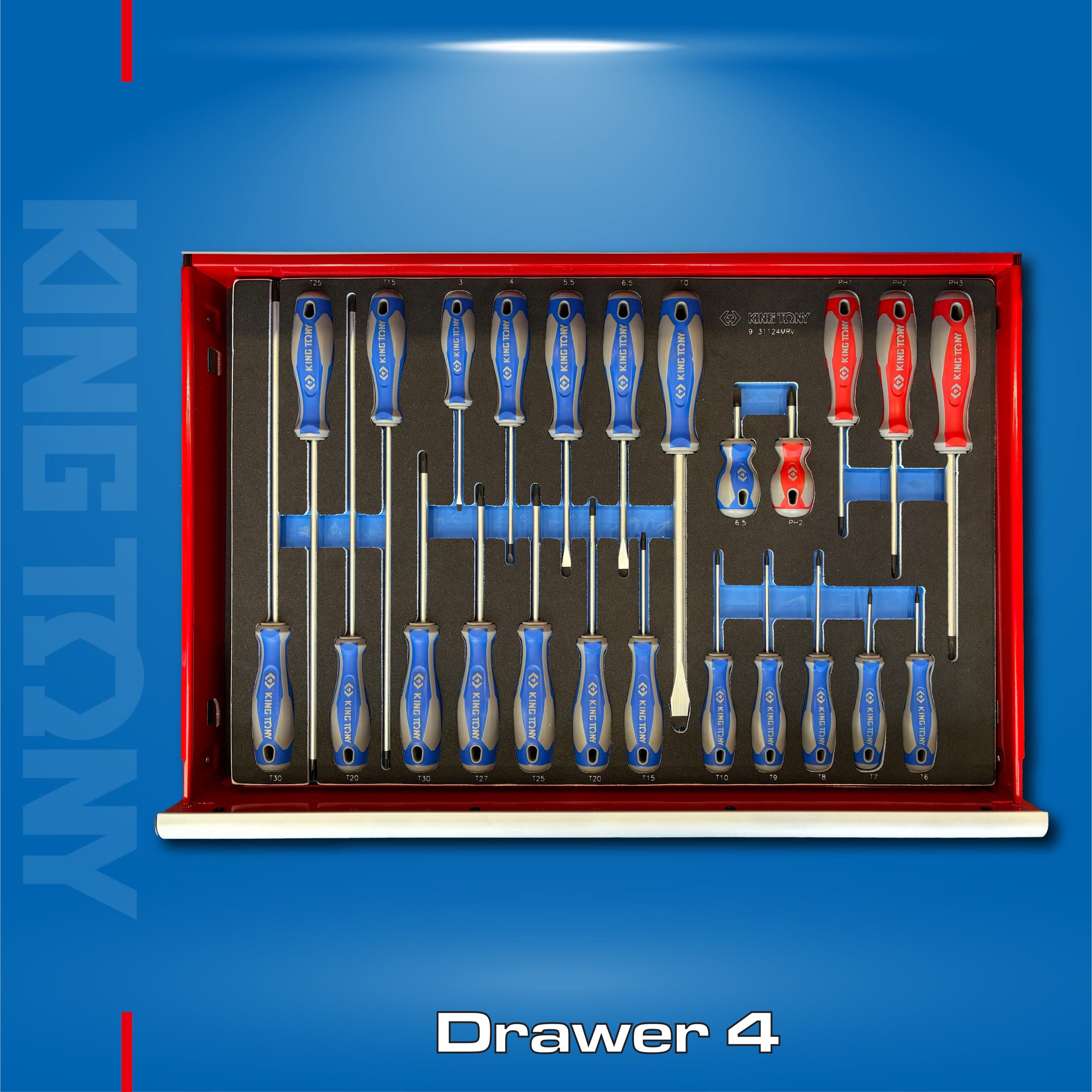 King Tony Mechanics 7 Drawer Tool Trolley Kit