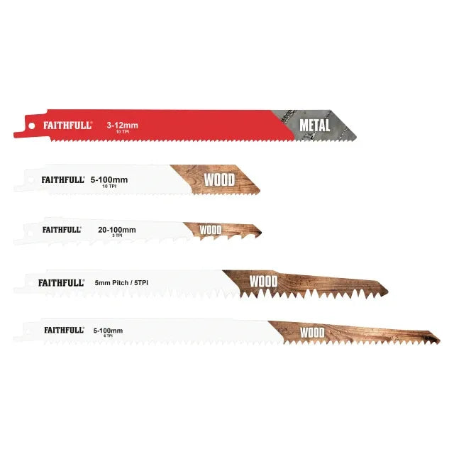 Faithfull Sabre Saw Blade Set - 15 Piece