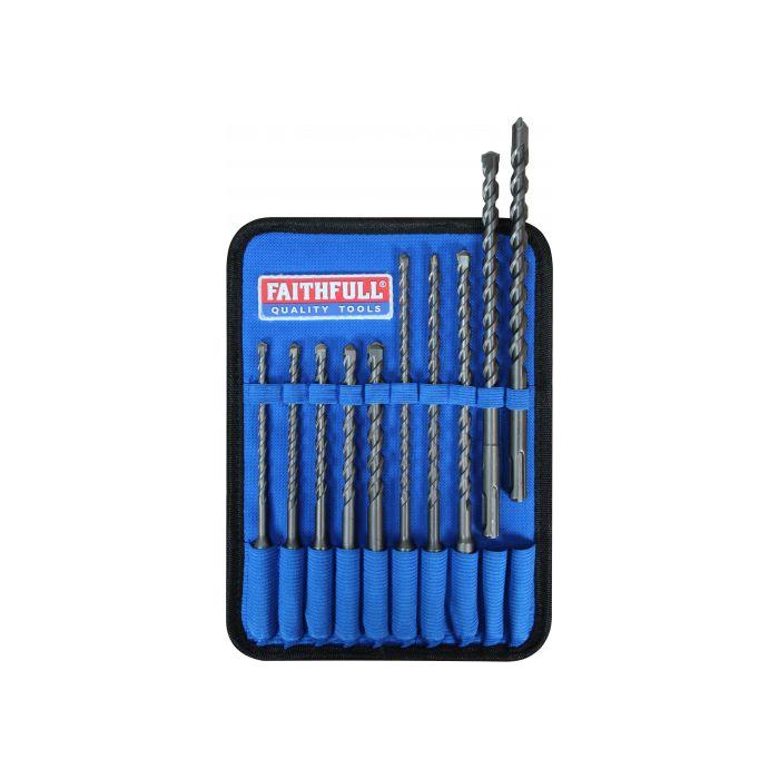 Faithfull 10 Piece SDS Masonry Drill Bit  Set