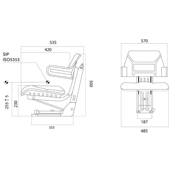 Genfitt Tractor Seat Adjustable With Armrest