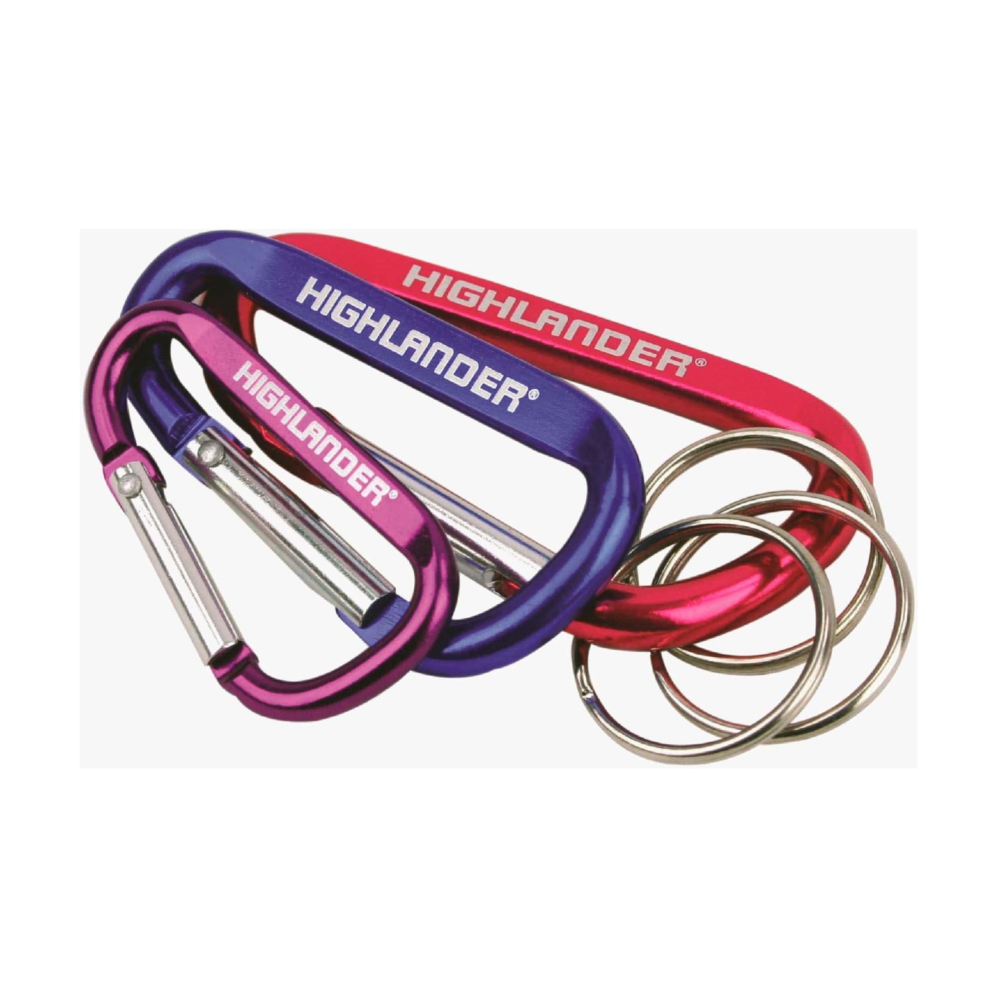 Highlander Karabiner Keyrings 3pk