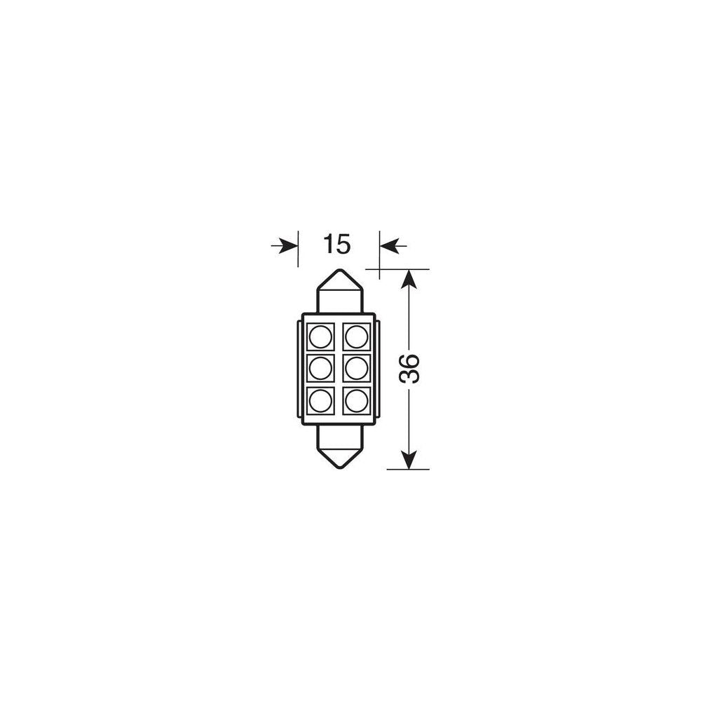 Lampa 12V Led Series 6 SMD x 3 chips - 15x36 mm - SV8,5-8