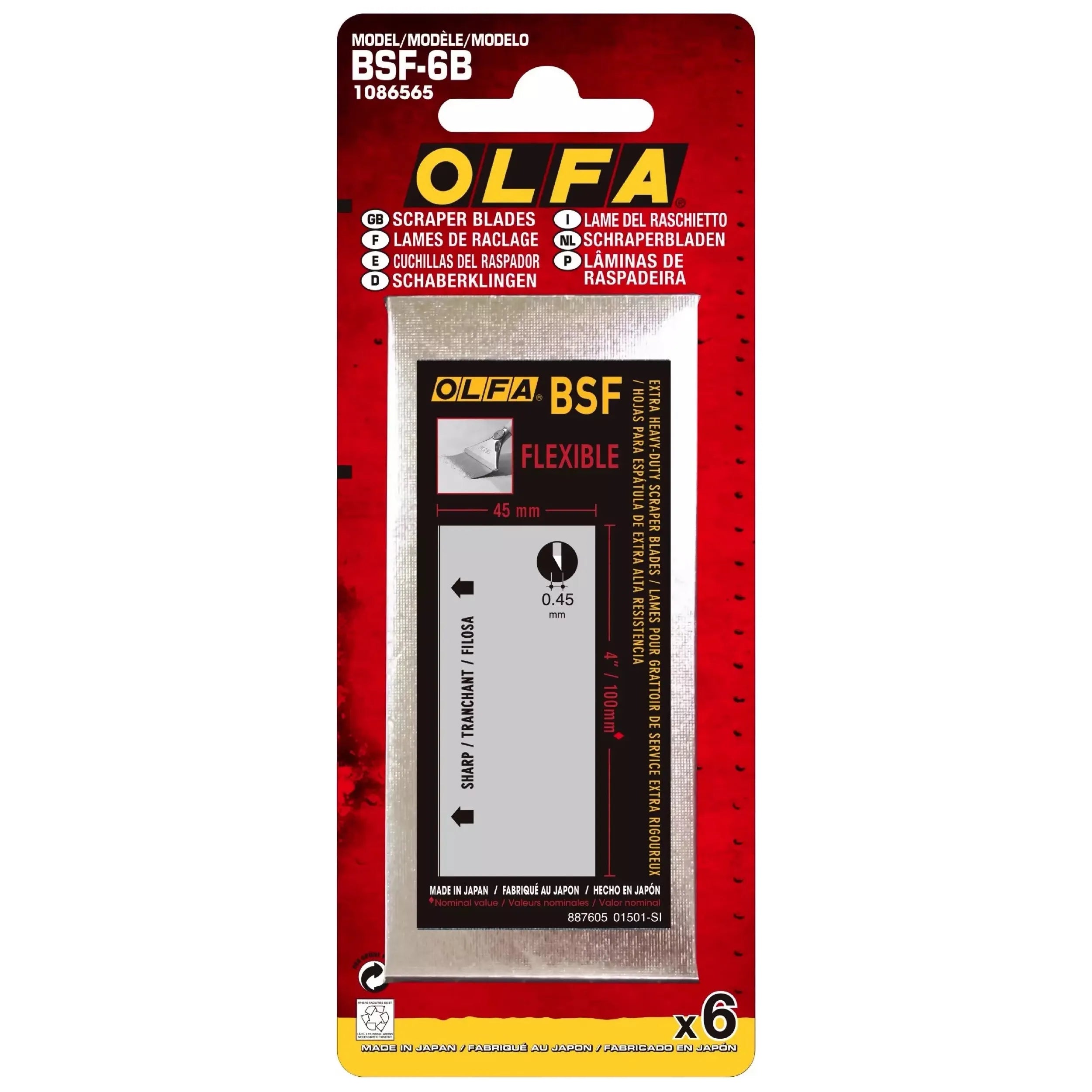 Olfa Flexi-Blade for XSR Scrapers - Pack of 6