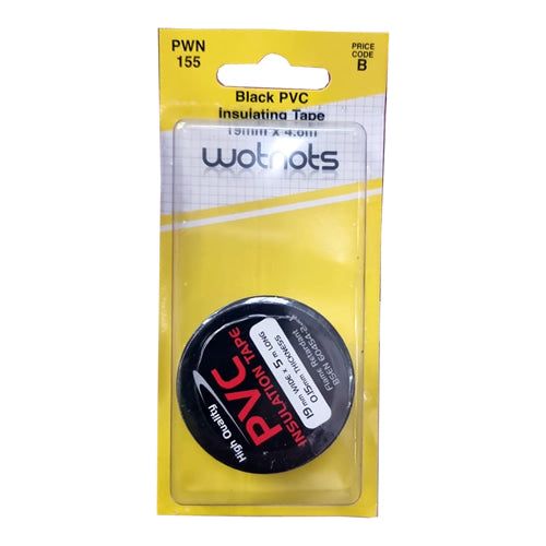 Wot-Nots Pvc Tape Insulating 19mm X 4.5m - Black