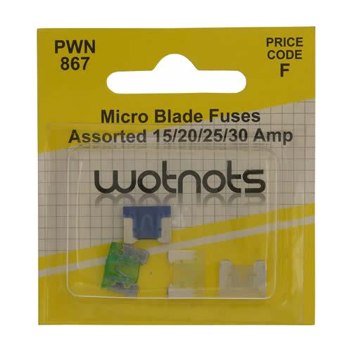 Wot-Nots Assorted Micro Blade Fuses - 15, 20, 25 & 30amp