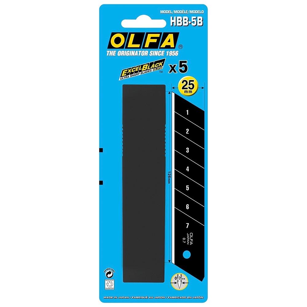 Olfa Excel Black Ultra-Sharp Snap Blade 25mm - Pack of 5