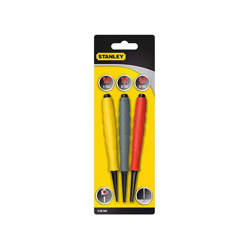 Stanley Dynagrip Nail Punch Set - 3 Piece