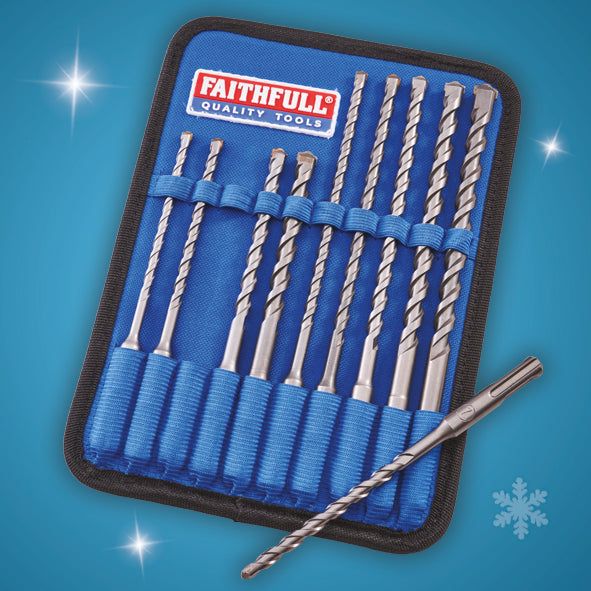 Faithfull 10 Piece SDS Masonry Drill Bit  Set