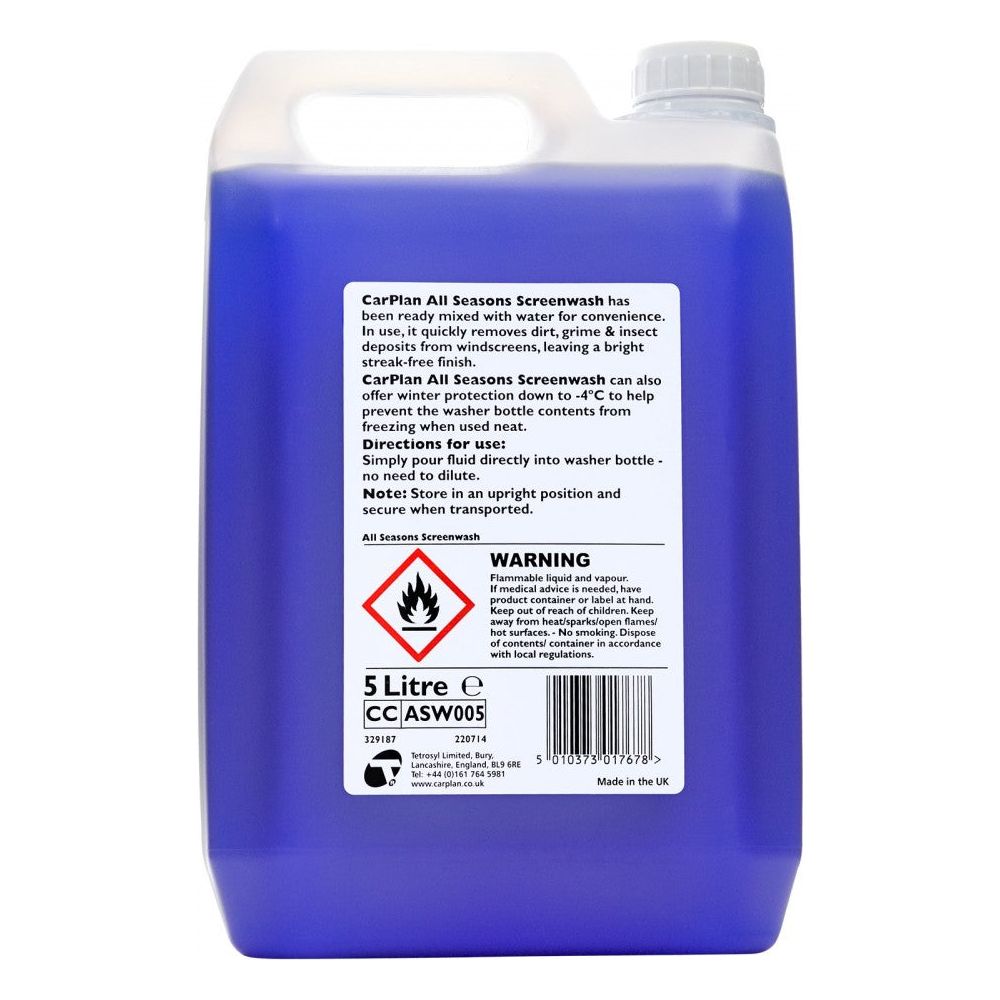 CarPlan All Seasons Ready Mixed Screenwash - 5L