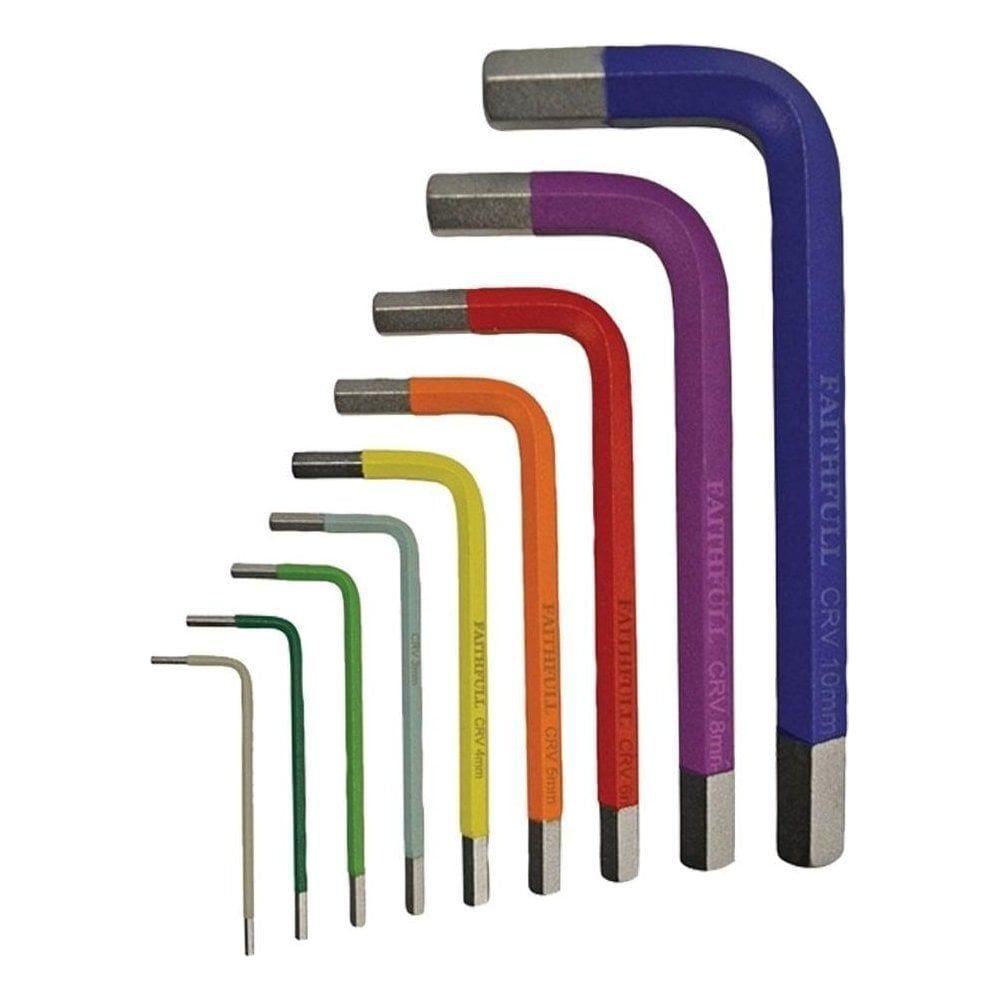 Faithfull 9 Piece Colour Coded Hex Key Set