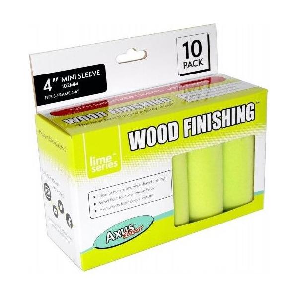 Axus Decor Lime Series Wood Finishing Mini Roller Sleeves 4" | 10 Pack