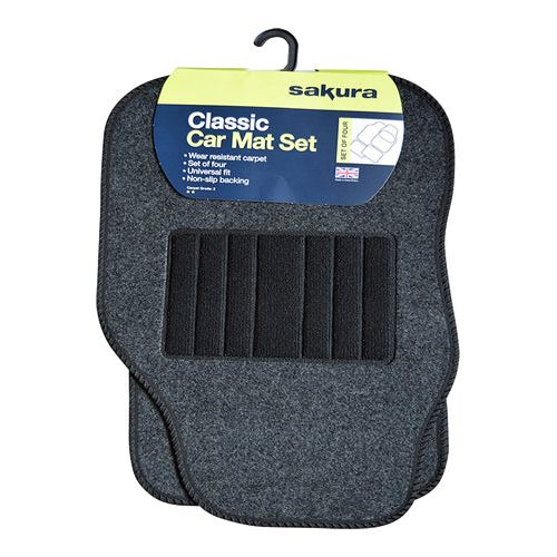 Sakura Plain Car Mat - Set of 4