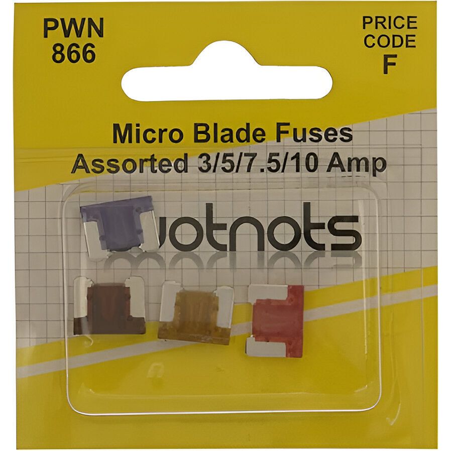 Wot-Nots Assorted Micro Blade Fuses - 3, 5, 7.5 & 10amp