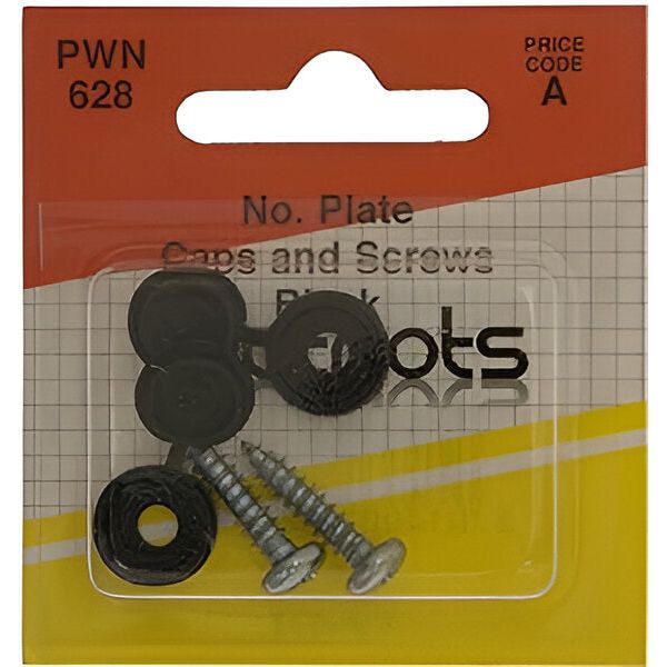 Wot-Nots Number Plate Caps & Screws - Black