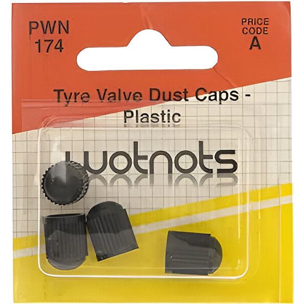 Wot-Nots Tyre Valve Dust Cap Plastic - Black