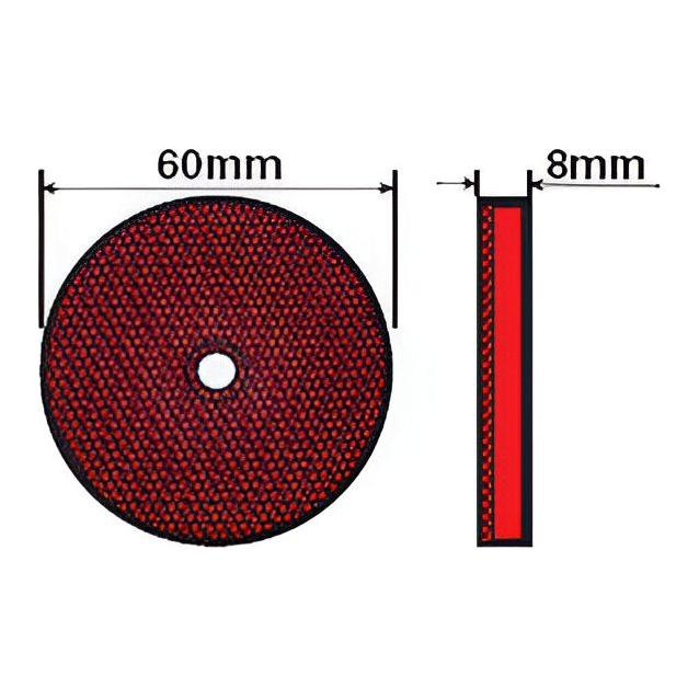 Maypole 2 X Radex Round Reflector Red Pk2