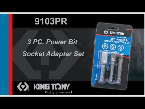 King Tony 9103PR Power Bit Socket Adapter Set - 3pc