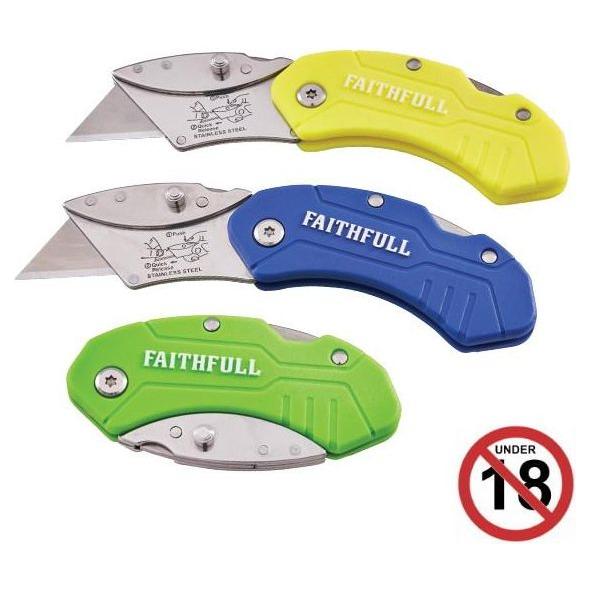 Faithfull Hi-Vis Folding Utility Knife