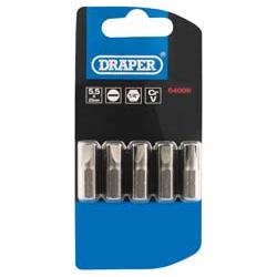 Draper 5 PC 25mm 5.5mm P.Slot.S/D Bit